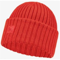 Czapka BUFF KNITTED HAT ERVIN z wełną merio FISHERMAN. Czerwone czapki damskie Buff, bez wzorów, z wełny. Za 163.99 zł.