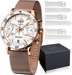 Zegarek damski Vostok Europe VK64-515B528B różowe złoto. Czerwone zegarki damskie Vostok Europe, złote. Za 2,873.00 zł.