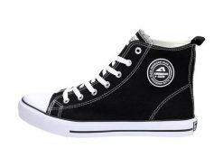 Czarne trampki damskie American Club 9120 Lh70. Czarne obuwie sportowe damskie American CLUB, na wiosnę, bez wzorów, z materiału, bez zapięcia, trekkingowe. Za 89.00 zł.