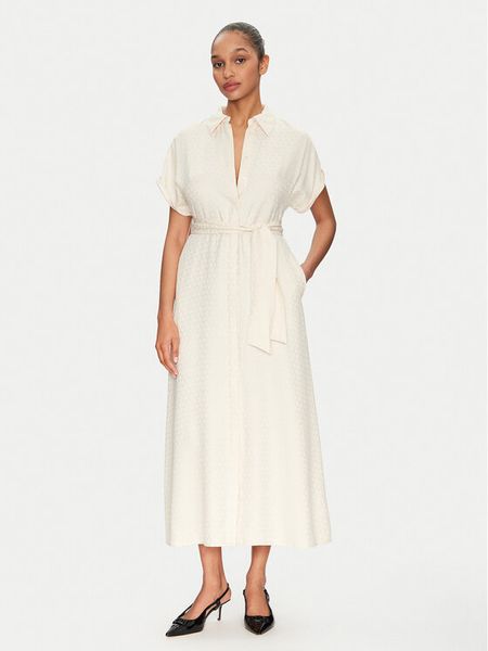 Lola Casademunt by Maite Sukienka koszulowa MS2516004 Écru Regular Fit. Sukienki damskie Lola Casademunt by Maite, m, bez wzorów, z wiskozy, bez kołnierzyka, bez ramiączek, koszulowe. Za 429.99 zł.