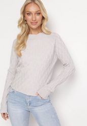 Jasnoszary Klasyczny Sweter z Półgolfem Nordda. Szare swetry nierozpinane damskie Born2be, bez wzorów, z bawełny, klasyczne, bez kołnierzyka, bez ramiączek. Za 59.99 zł.