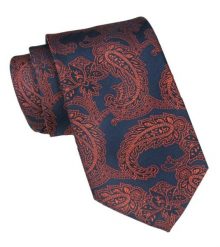 Krawat Męski - Alties - Miedziany Motyw Orientalny. Brązowe krawaty i muchy Alties, bez wzorów, z tkaniny, eleganckie. Za 49.00 zł.