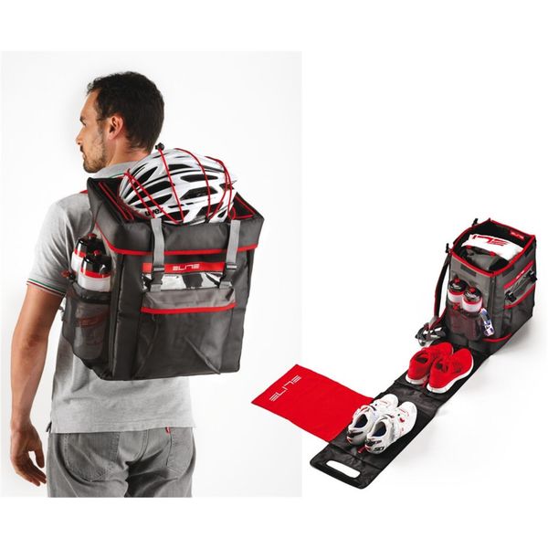 Plecak triathlonowy Elite tri box. Czarne plecaki męskie Elite, bez wzorów, z materiału. Za 1,381.95 zł.