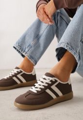 Brązowe Sneakersy Typu Klasyczne Tenisówki Kilice. Brązowe trampki i tenisówki damskie Renee, bez wzorów, z koronki, bez zapięcia. Za 99.99 zł.