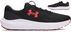 BUTY SPORTOWE MĘSKIE UNDER ARMOUR CHARGED SURGE 3027000-005. Buty sportowe męskie Under Armour, bez wzorów, bez zapięcia. Za 179.00 zł.