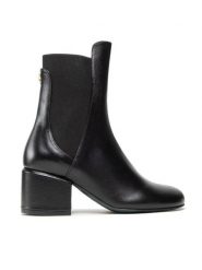 Patrizia Pepe Botki 8Y0018/L011-K103 Czarny. Czarne botki damskie Patrizia Pepe, bez wzorów, ze skóry, bez obcasa, na słupku, bez zapięcia. Za 1,389.00 zł.