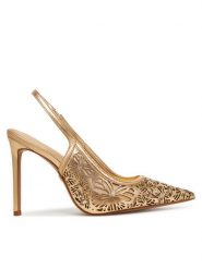 Aldo Sandały Marciana 13991509 Złoty. Żółte sandały damskie Aldo, bez wzorów, ze skóry, bez obcasa, na szpilce, bez zapięcia. Za 429.99 zł.