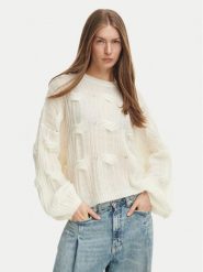 BOSS Sweter 50569870 Kremowy Relaxed Fit. Białe swetry nierozpinane damskie Boss, l, bez wzorów, z wełny, bez kołnierzyka, bez ramiączek. Za 999.99 zł.