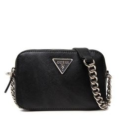 Torebka Guess. Czarne listonoszki damskie Guess, z aplikacjami, bez dodatków. Za 309.99 zł.