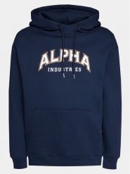 Alpha Industries Bluza College 146331 Granatowy Regular Fit. Niebieskie bluzy męskie Alpha Industries, m, bez wzorów, z syntetyku, bez ramiączek, bez kaptura. Za 259.99 zł.