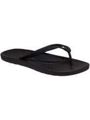 Kapcie Crocs Klapki Crocs Dorosłych. Czarne klapki damskie Crocs, bez wzorów, z materiału, eleganckie, bez obcasa, bez zapięcia. Za 119.99 zł.