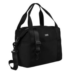 Shopperka czarna Peterson PTN CTY-12. Czarne shopperki damskie Peterson, bez wzorów, z nylonu, przez ramię, bez dodatków. Za 89.99 zł.