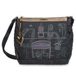 Granatowa Torebka Anekke Modna Damska Listonoszka. Niebieskie listonoszki damskie Anekke, z aplikacjami, zdobione, bez dodatków. Za 369.00 zł.