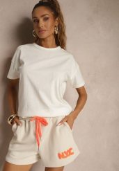 Beżowy Bawełniany T-shirt o Kroju Oversize Zilona. Brązowe t-shirty damskie Renee, l, bez wzorów, z bawełny, klasyczne, bez kołnierzyka, bez ramiączek. Za 24.99 zł.