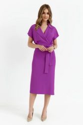 Elegancka sukienka ołówkowa z kołnierzem fioletowa. Fioletowe sukienki damskie Stylove, do pracy, l, bez wzorów, biznesowe, bez kołnierzyka, bez ramiączek, dopasowane. Za 369.00 zł.
