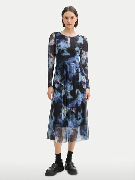 Tom Tailor Sukienka codzienna 1043038 Niebieski Regular Fit. Niebieskie sukienki damskie Tom Tailor, na co dzień, bez wzorów, z syntetyku, bez kołnierzyka, bez ramiączek, proste. Za 179.99 zł.