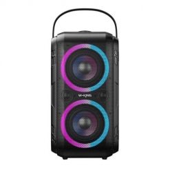 Głośnik bezprzewodowy Bluetooth W-KING T9-2 80W czarny. Czarne głośniki przenośne W-KING. Za 592.99 zł.