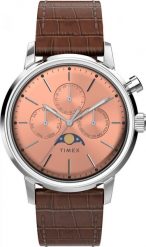 Zegarek Timex Zegarek męski Timex TW2W51100 brązowy. Brązowe zegarki męskie Timex, bez wzorów. Za 789.00 zł.