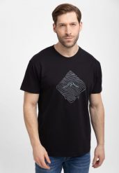 Bawełniana koszulka, Comfort Fit, T-LIQUID. Czarne t-shirty męskie Volcano, m, bez wzorów, z bawełny, bez kołnierzyka, bez ramiączek. Za 69.99 zł.
