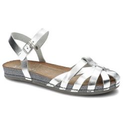 Srebrne Sandały Maciejka Wygodne Skórzane Buty. Szare sandały damskie Maciejka, bez wzorów, ze skóry, bez obcasa, na płaskiej podeszwie, bez zapięcia. Za 159.00 zł.