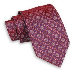 Czerwony Mieniący Męski Krawat -Chattier- 7,5cm, Klasyczny, Szeroki, Elegancki, Wzór Geometryczny. Czerwone krawaty i muchy Chattier, bez wzorów, z tkaniny, eleganckie. Za 49.00 zł.