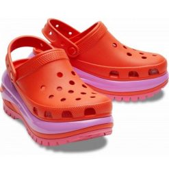 Klapki Crocs Mega Crush Clog 207988-84J pomarańczowe. Brązowe klapki damskie bez wzorów, casualowe, bez obcasa, bez zapięcia. Za 544.84 zł.