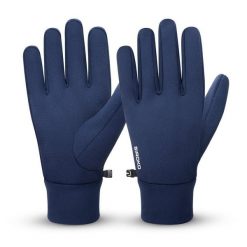Wodoodporne rękawiczki do biegania w terenie Siroko Sasso Blue. Niebieskie rękawiczki damskie SIROKO, bez wzorów, z tkaniny. Za 122.00 zł.