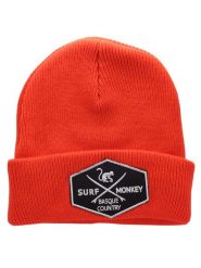 Czapka beanie – haftowane logo / organiczna / rozmiar uniwersalny (czerwona). Czerwone czapki damskie SURF MONKEY, z aplikacjami, z bawełny. Za 139.95 zł.