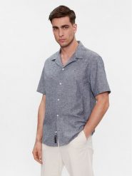 Tommy Jeans Koszula Camp DM0DM18963 Granatowy Regular Fit. Niebieskie koszule męskie Tommy Jeans, m, bez wzorów, z bawełny, bez kołnierzyka, bez ramiączek. Za 229.99 zł.