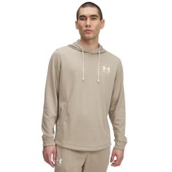 Bluza z kapturem Under Armour Rival Terry LC. Brązowe bluzy męskie Under Armour, bez wzorów, eleganckie, bez ramiączek, z kapturem. Za 294.50 zł.