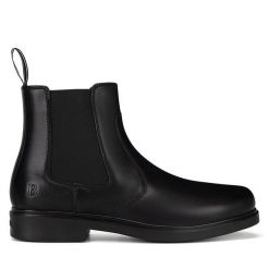 Sztyblety Badura. Czarne botki męskie Badura, bez wzorów, bez obcasa, bez zapięcia. Za 299.99 zł.