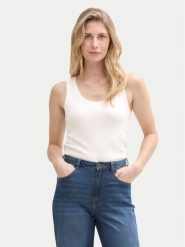 Tom Tailor Top 1045540 Biały Regular Fit. Białe topy damskie Tom Tailor, xl, bez wzorów, z bawełny, bez kołnierzyka, bez ramiączek. Za 49.99 zł.