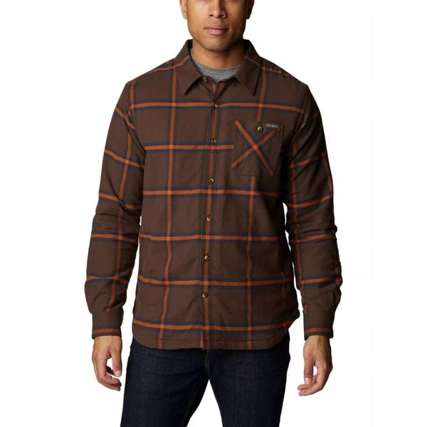 Koszula męska Columbia Cornell Woods Fleece Lined Flannel z długim rękawem. Brązowe koszule męskie Columbia, l, bez wzorów, sportowe, bez kołnierzyka, bez ramiączek. W wyprzedaży za 279.00 zł.