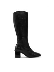 Calvin Klein Kozaki Heel Knee Boot 50 W/Ml Lth HW0HW02321 Czarny. Czarne kozaki damskie Calvin Klein, bez wzorów, ze skóry, bez obcasa, na słupku, bez zapięcia. Za 1,199.00 zł.