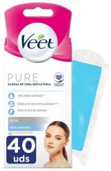 Plastry do Depilacji Twarzy Veet Bandas De Cera Pure Skóra wrażliwa (40 Sztuk). Depilatory Veet. Za 78.22 zł.