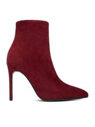 Eva Minge Botki EO-ELAINA-E123-02B Bordowy. Czerwone botki damskie Eva Minge, bez wzorów, ze skóry, bez obcasa, na szpilce, bez zapięcia. Za 429.99 zł.