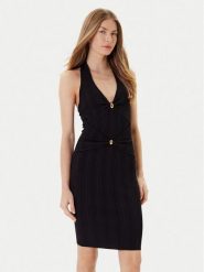 Marciano Guess Sukienka dzianinowa 5YGK17 5875Z Czarny Regular Fit. Czarne sukienki damskie Marciano Guess, z aplikacjami, z dzianiny, bez kołnierzyka, bez ramiączek. Za 369.99 zł.