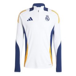 Kurtka z dresu Real Madrid 2024/25. Białe kurtki męskie Adidas, xs, bez wzorów, z dresówki, eleganckie, bez kaptura. Za 317.95 zł.