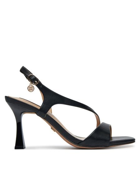 Nine West Sandały SXH1374-20 Czarny. Czarne sandały damskie Nine West, bez wzorów, z materiału, bez obcasa, na szpilce, bez zapięcia. Za 229.99 zł.