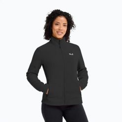 Bluza polarowa damska Jack Wolfskin Taunus 100 Full Zip. Czarne bluzy damskie Jack Wolfskin, l, bez wzorów, z materiału, bez ramiączek, bez kaptura. Za 239.99 zł.