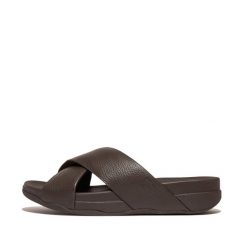 Skórzane sandały FitFlop Surfer. Czarne sandały męskie FIT FLOP, na lato, bez wzorów, z materiału, wakacyjne, bez zapięcia. Za 524.50 zł.