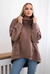 Bluza ocieplana oversize mocca. Bluzy damskie KESI, l, bez wzorów, z bawełny, bez ramiączek, bez kaptura. Za 270.16 zł.