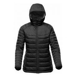 Kurtka Ocieplana Damska Termiczna Stavanger. Czarne kurtki sportowe damskie STORMTECH, m, bez wzorów, z puchu, bez ramiączek, bez kaptura, trekkingowe. Za 604.99 zł.