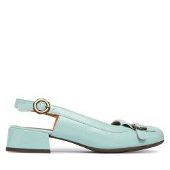 Czółenka Fly London. Zielone czółenka damskie Fly London, bez wzorów, bez obcasa, bez zapięcia. Za 716.99 zł.