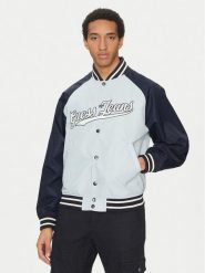 Guess Jeans Kurtka bomber M5GL32 WHAA2 Błękitny Regular Fit. Niebieskie kurtki męskie Guess Jeans, m, z aplikacjami, z jeansu, bez kaptura. Za 339.99 zł.