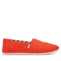 Półbuty Toms. Czerwone półbuty damskie Toms, bez wzorów, bez obcasa, na płaskiej podeszwie, bez zapięcia. Za 139.99 zł.