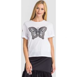 T-SHIRT Twinset. Białe t-shirty damskie Twinset, l, z aplikacjami, bez kołnierzyka, bez ramiączek. Za 409.00 zł.