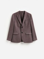 Marynarka regular fit - brązowy. Brązowe garnitury męskie Reserved, l, bez wzorów, z tkaniny. Za 359.99 zł.
