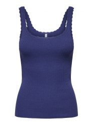 ONLY Top Gemma 15314659 Niebieski Regular Fit. Niebieskie topy damskie ONLY, xl, bez wzorów, z wiskozy, bez kołnierzyka, bez ramiączek. Za 59.99 zł.