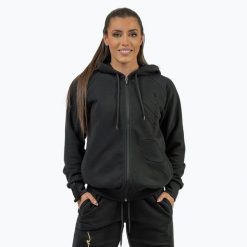 Bluza NEBBIA Signature Intense. Czarne bluzy damskie Nebbia, bez wzorów, sportowe, bez ramiączek, bez kaptura. Za 189.99 zł.